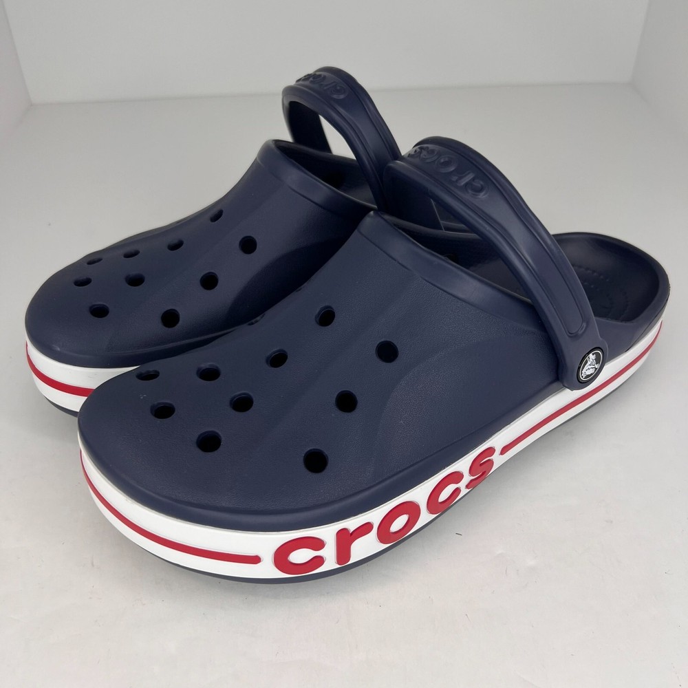 Crocs Unisex Bayaband 205089 Navy Blue Solid Slip On Size 10 M 12 W Clogs