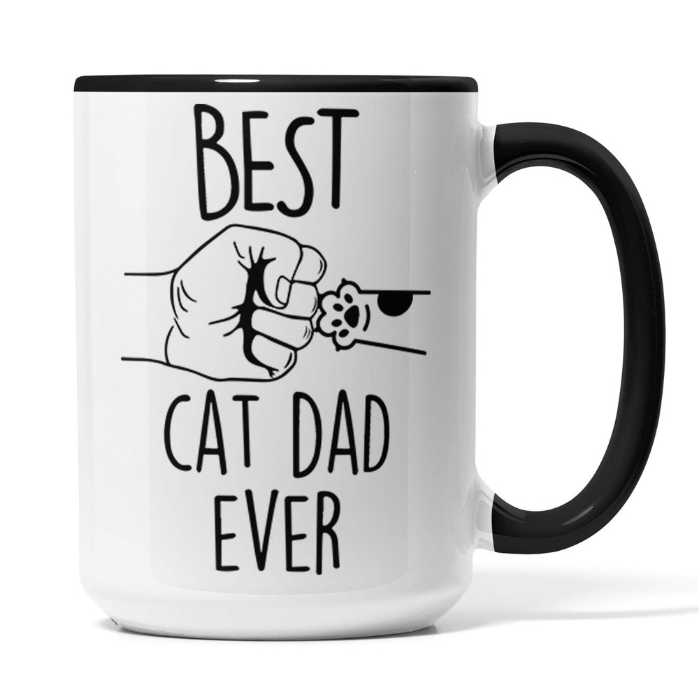 Best Cat Dad Ever Mug Gift for Cat Lovers Large Coffee Cup Real Men Love Cats