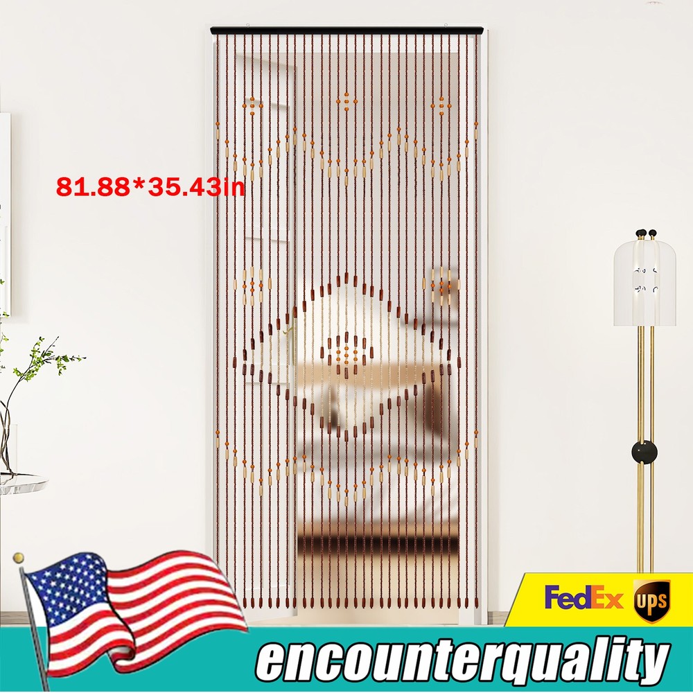 31 Line Wood Bead String Door Curtain Balcony Bedroom Door Porch Divider Curtain