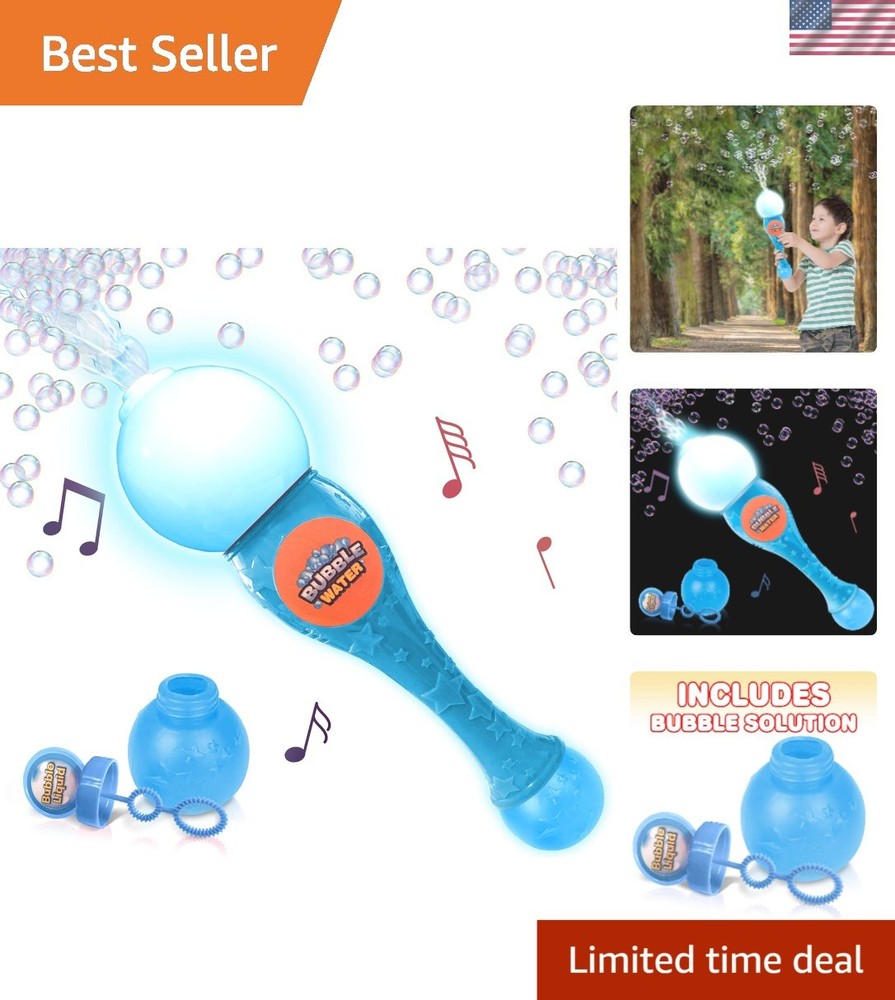 LED Bubble Blower Wand for Kids with Music and Bubble Solution