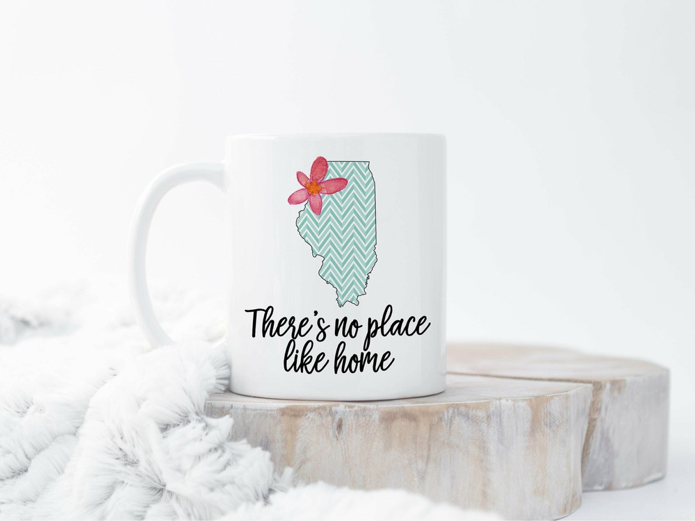 Custom Home State Mug Custom Illinois Mug Personalized Illinois Mugs Custom