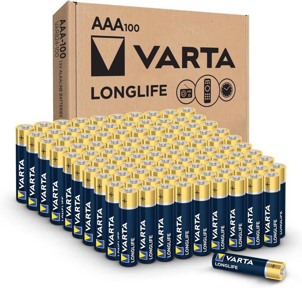 Longlife AAA Batteries (100 Pack), Alkaline Triple a Battery
