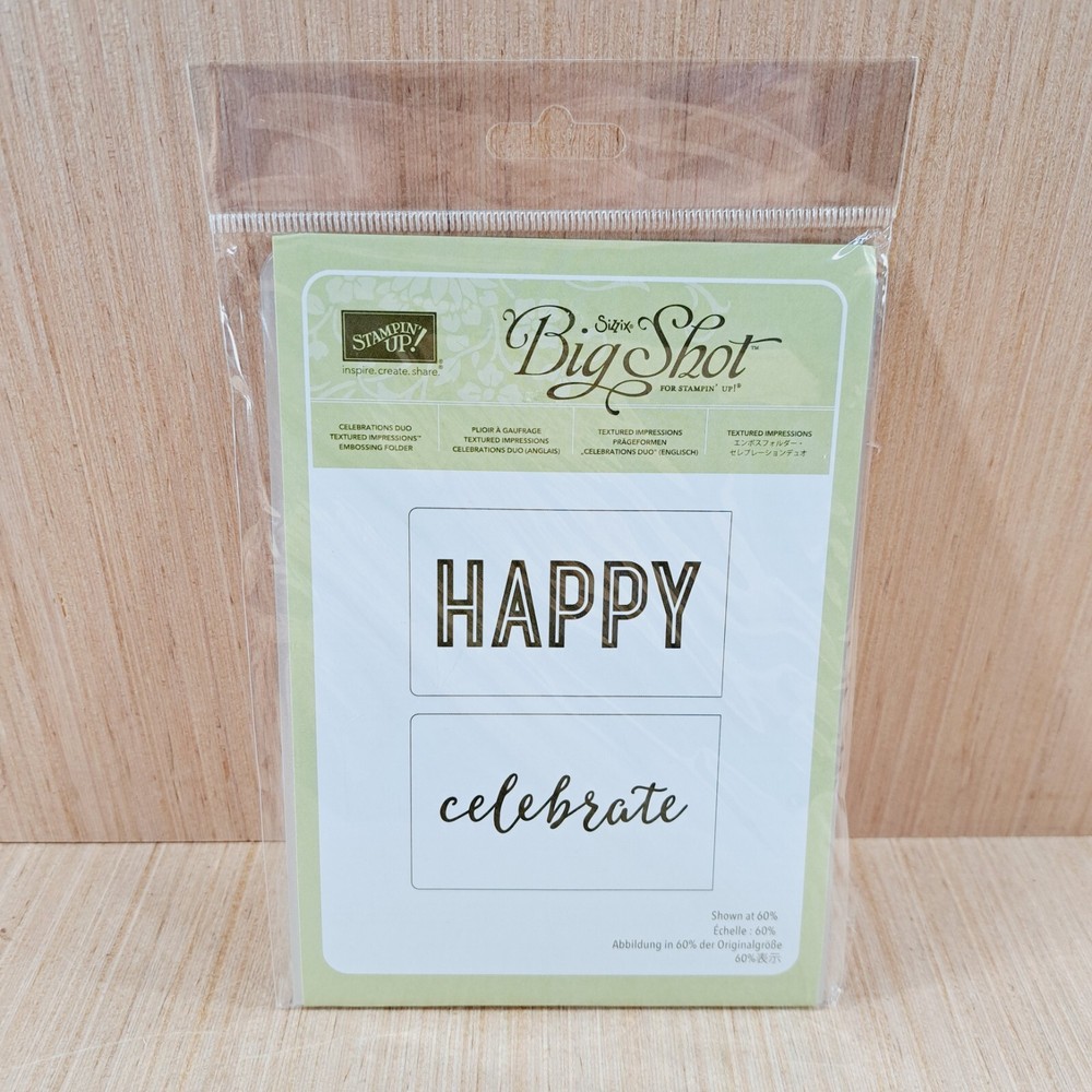 Stampin Up Sizzix Big Shot Celebration Duo Textured Embossing Folder NEW Sealed