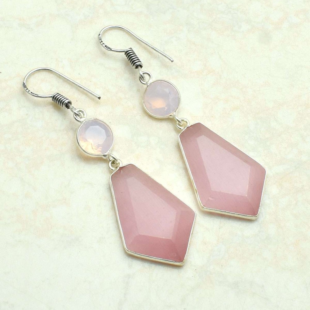 Cat Eye Opalite Handmade Drop Dangle Earrings Jewelry 2.2