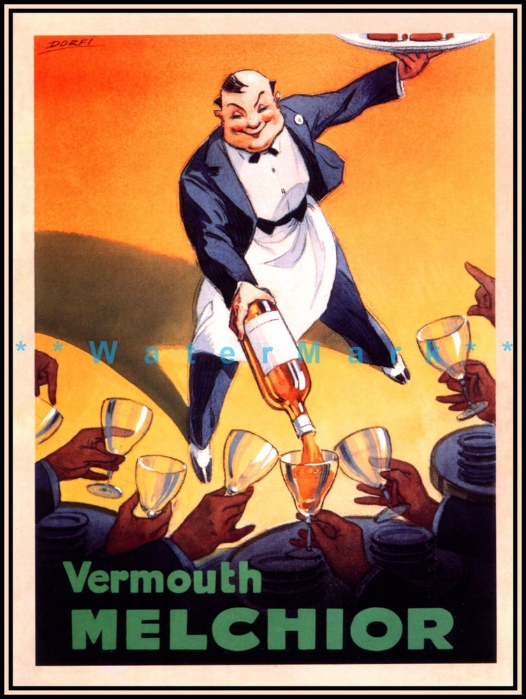 Vermouth Melchior Vintage Art Print Classic Retro Drinks Poster  