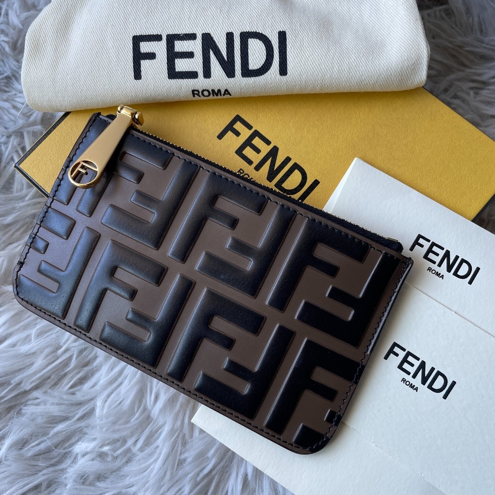 FENDI 8AP151 Zucca Fragment key case wallet with coin purse