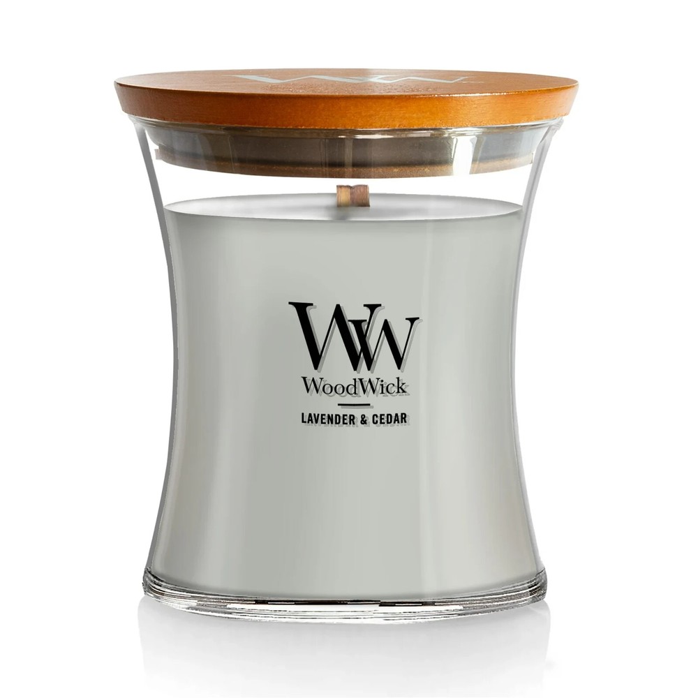 WoodWick Candles Medium Hourglass Scented Candle, Lavender & Cedar, 9.7 oz