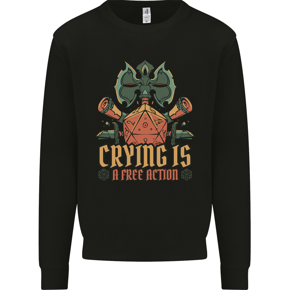 Playing Games RPG Role Crying Free Action Mens Sweatshirt Jumper