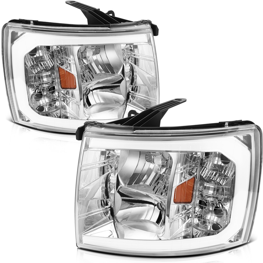 For 2007-2014 Chevy Silverado 1500 2500 Front Headlights Assembly Headlamps Pair