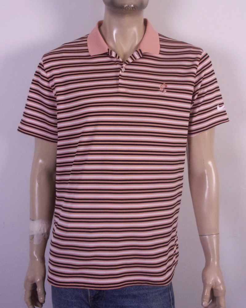 Disney Parks X Nike Golf Dri-FIT Striped Mickey Mouse Polo Shirt Size L