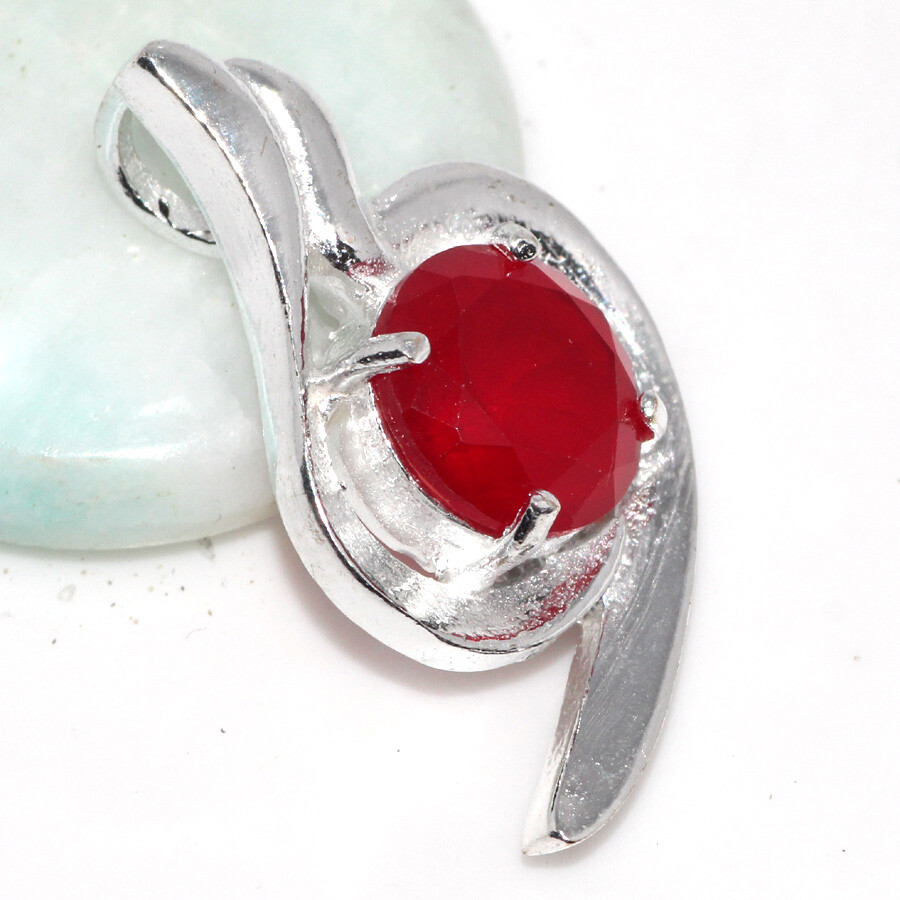 Red Onyx 925 Silver Plated Gemstone Pendant Perfect Valentine Jewelry Gift JW
