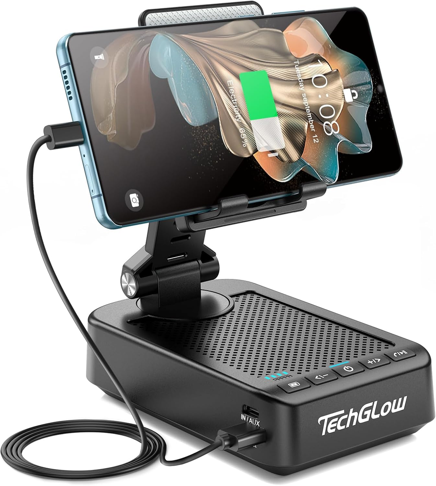 Gifts for Men Women Foldable Cellphone Stand with Bluetooth Speaker Power Bank 3