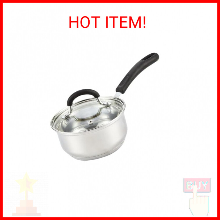 Cook N Home 2 Quart Stainless Steel Saucepan with Stay Cool Handle and Lid