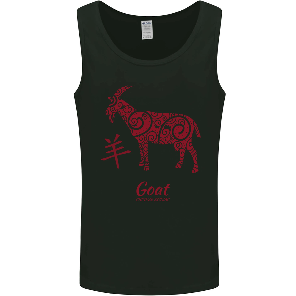 Chinese Zodiac Year of the Goat Mens Sleeveless Vest Tank Top
