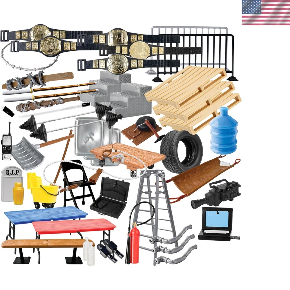 50 Piece Accessory Starter Kit for Wrestling Action Figures