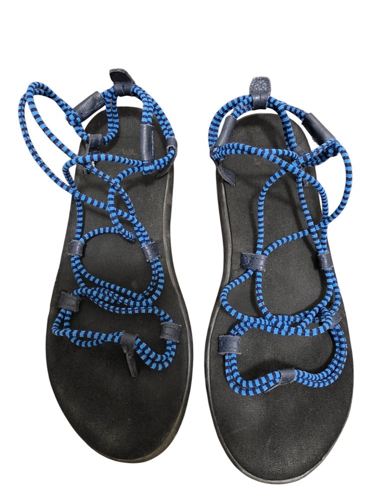 Teva Women's Original Universal Rope Sandals Black/Blue Size 8 Lightweight