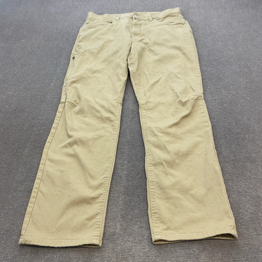 North Face Pants Mens 34x30 Tan Hiking Cargo Pocket Reinforced Cotton Logo