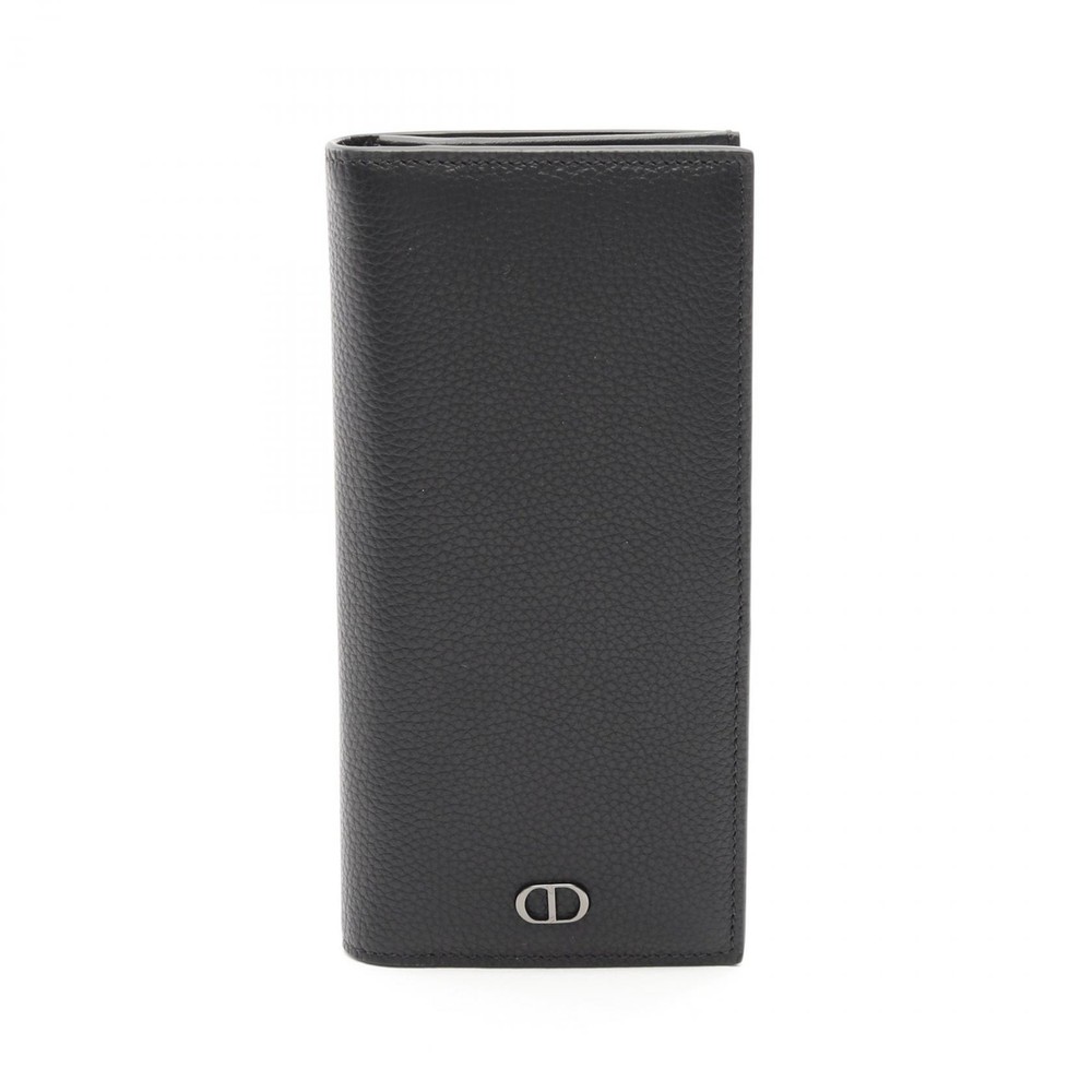Christian Dior CD logo black leather bifold long wallet 2ESBC002 pre-owned