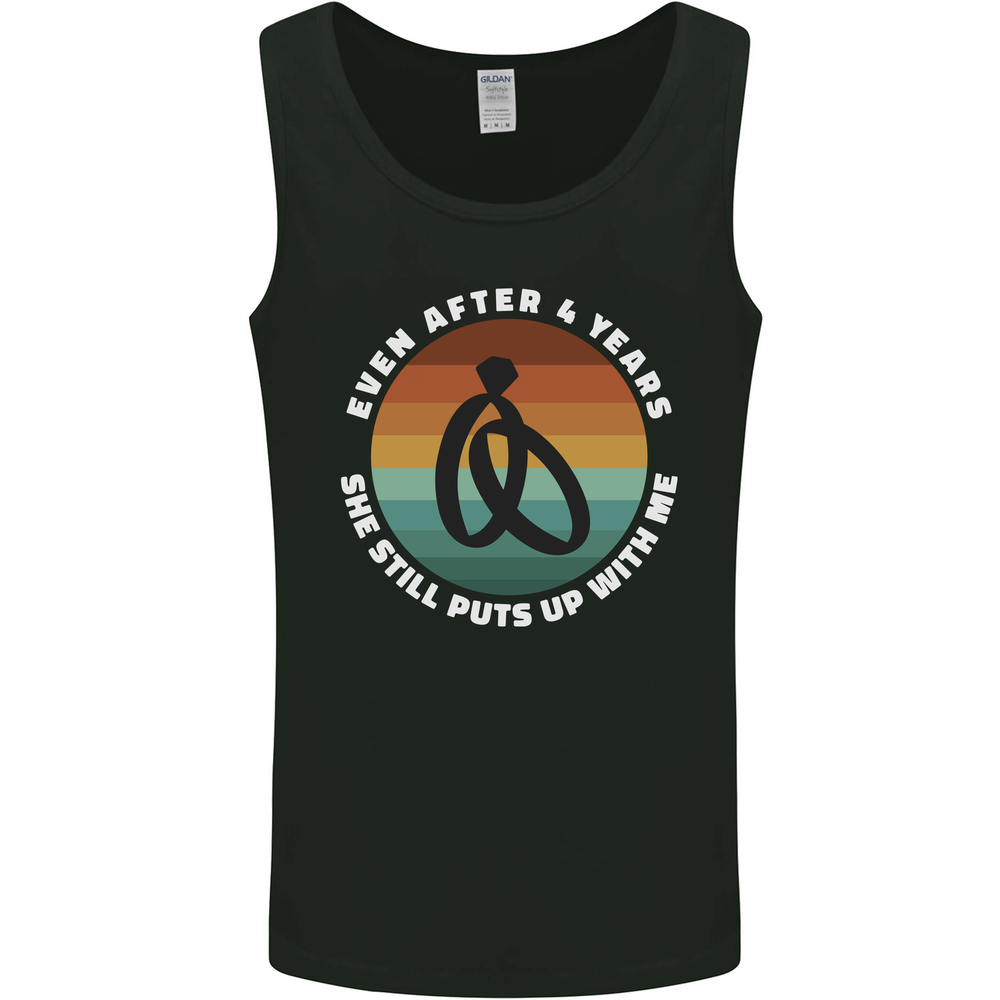 4 Year Wedding Anniversary 4th Marriage Mens Vest Tank Top