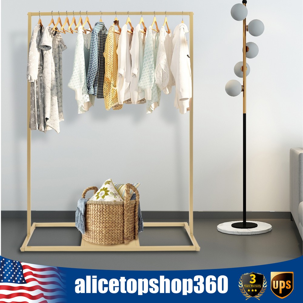 Steel Gold Large Capacity Clothes Rack Organizer for Bedroom Display