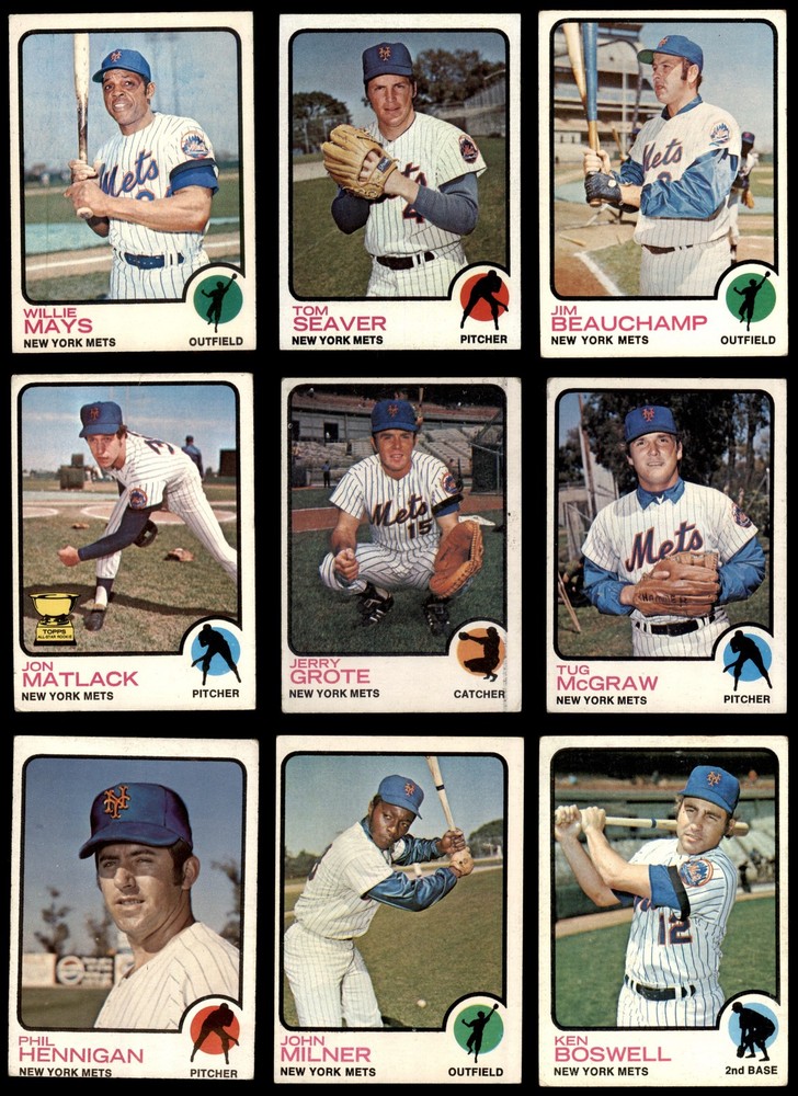 1973 Topps NY Mets Team Set NL Pennant Winners 4.5 VG-EX+ Graded