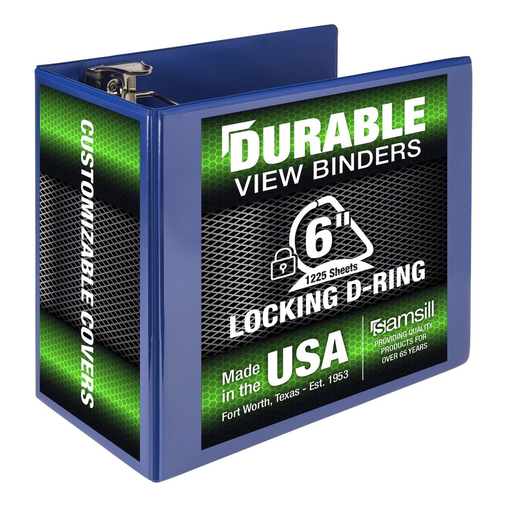 Samsill Durable 6 Inch Binder Made in The USA Locking D Ring Binder Customiza...
