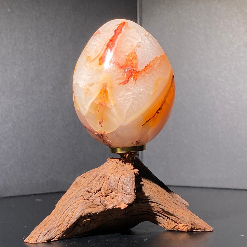 214G RARE Rare Red crystal Egg Mineral Specimen Healing