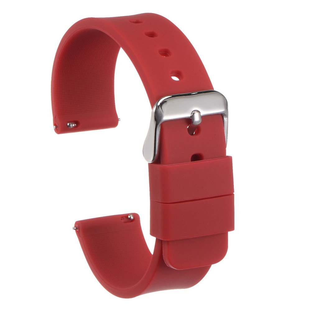 Silicone Watch Band 22mm Quick Release Soft Rubber Watch Strap, Dark Red