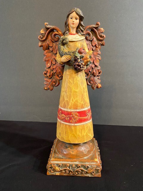 Harvest Angel Statue Figurine Lg 13” Resin Home Decor Autumn Fall Thanksgiving