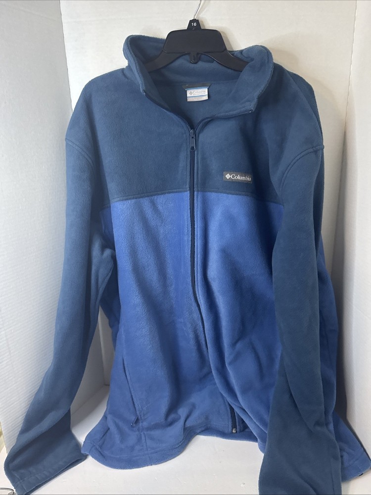 Vintage Columbia Men's 2XT XL Blue Fleece Lined Full Zip Jacket