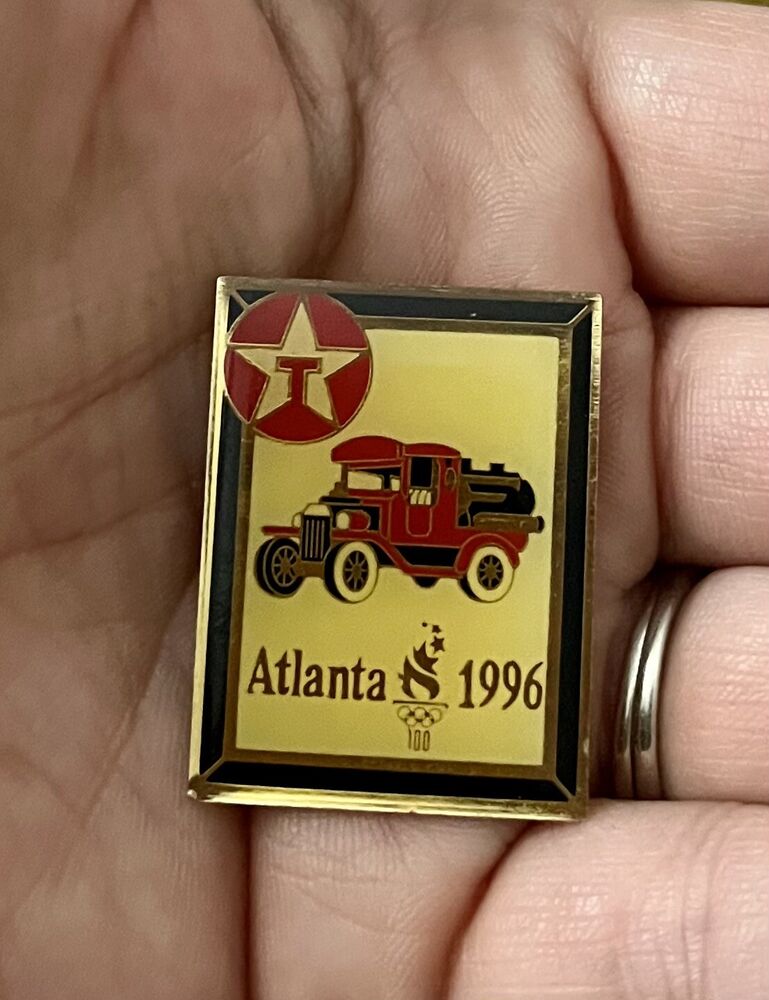 Atlanta 1996 Olympic Memorabilia Enamel Tack Pin Texaco Truck Vintage T-2150