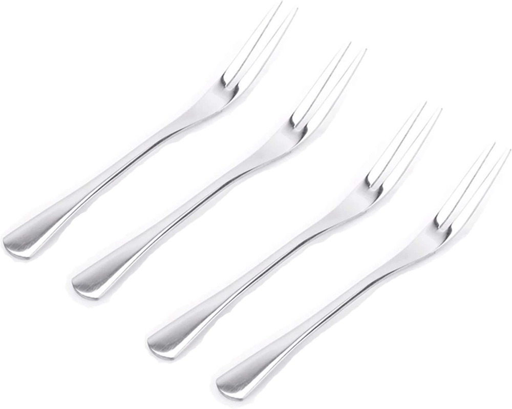 5.1In 4-Piece Salad Forks Set Stainless Steel Cocktail Appetizer Dessert Fork Ta
