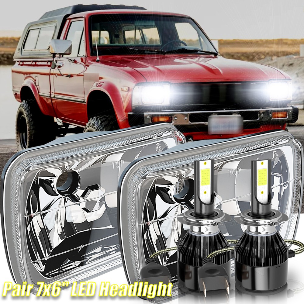 7x6 Inch LED Hi-Lo Headlights for Toyota Pickup & Nissan Hardbody D21