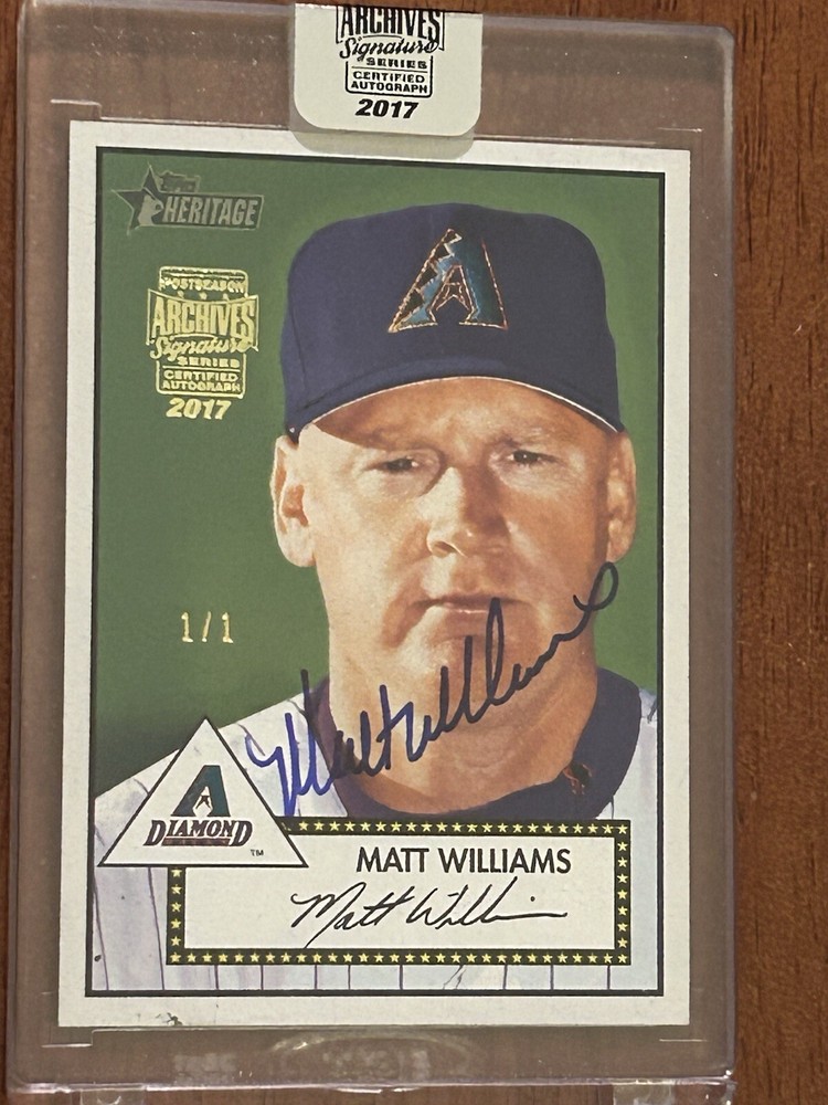 2017 Topps Archives Postseason Signature Matt Williams Auto 1/1 Diamondbacks