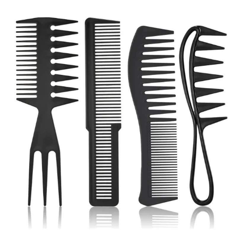 Wide Tooth Comb for Curly Hair, Large Detangling Wet Black