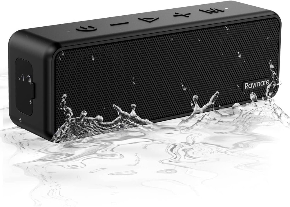 Raymate Bluetooth Speakers, 20W IPX7 Waterproof Speaker Wireless Black
