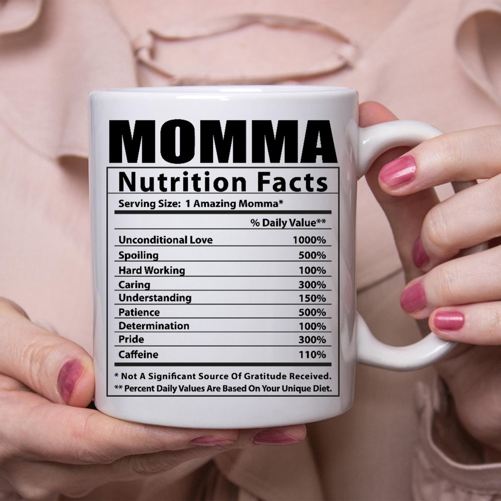 Funny Momma Gifts Nutritional Facts White Coffee Mug