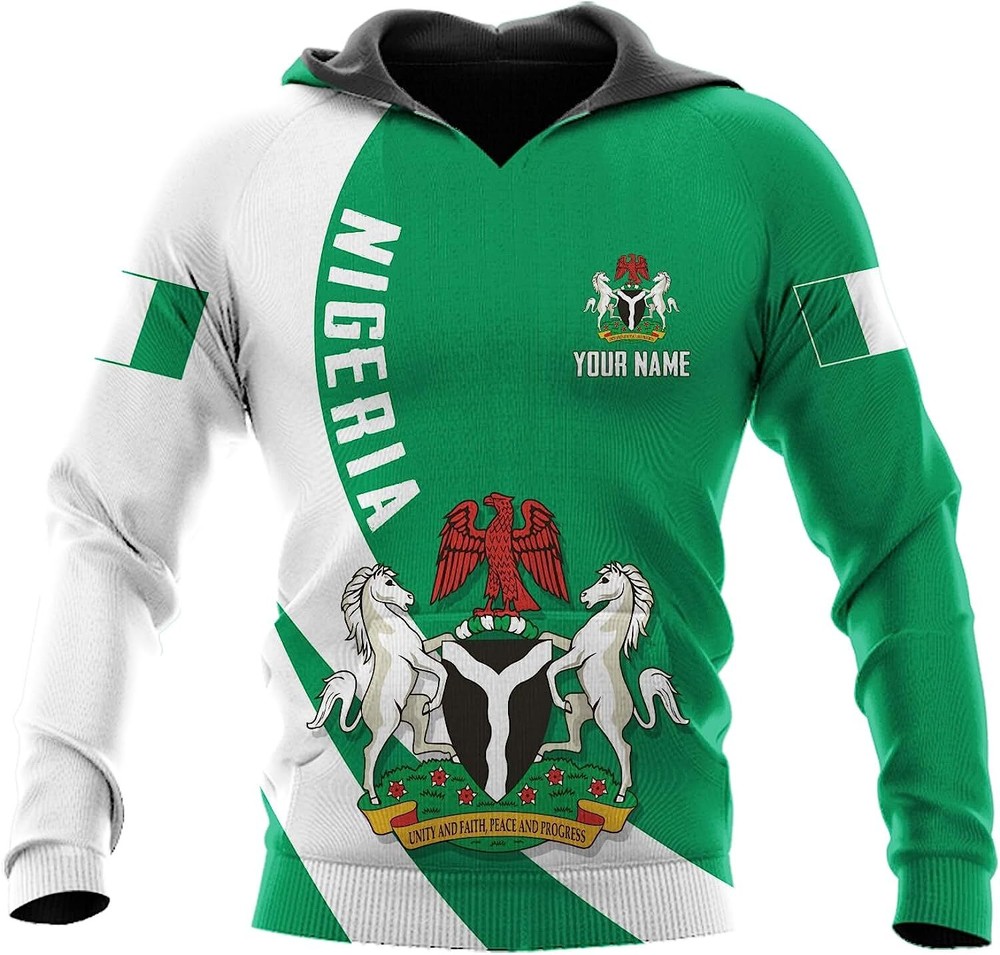 Personalized Nigeria Hoodie Nigerian Flag Hoodie Nigeria Flag Nigerian Gift 6