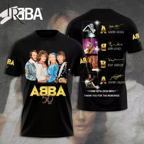 ABBA 50 Years 1974 – 2024 Thank You For The Memories 3D T-Shirt