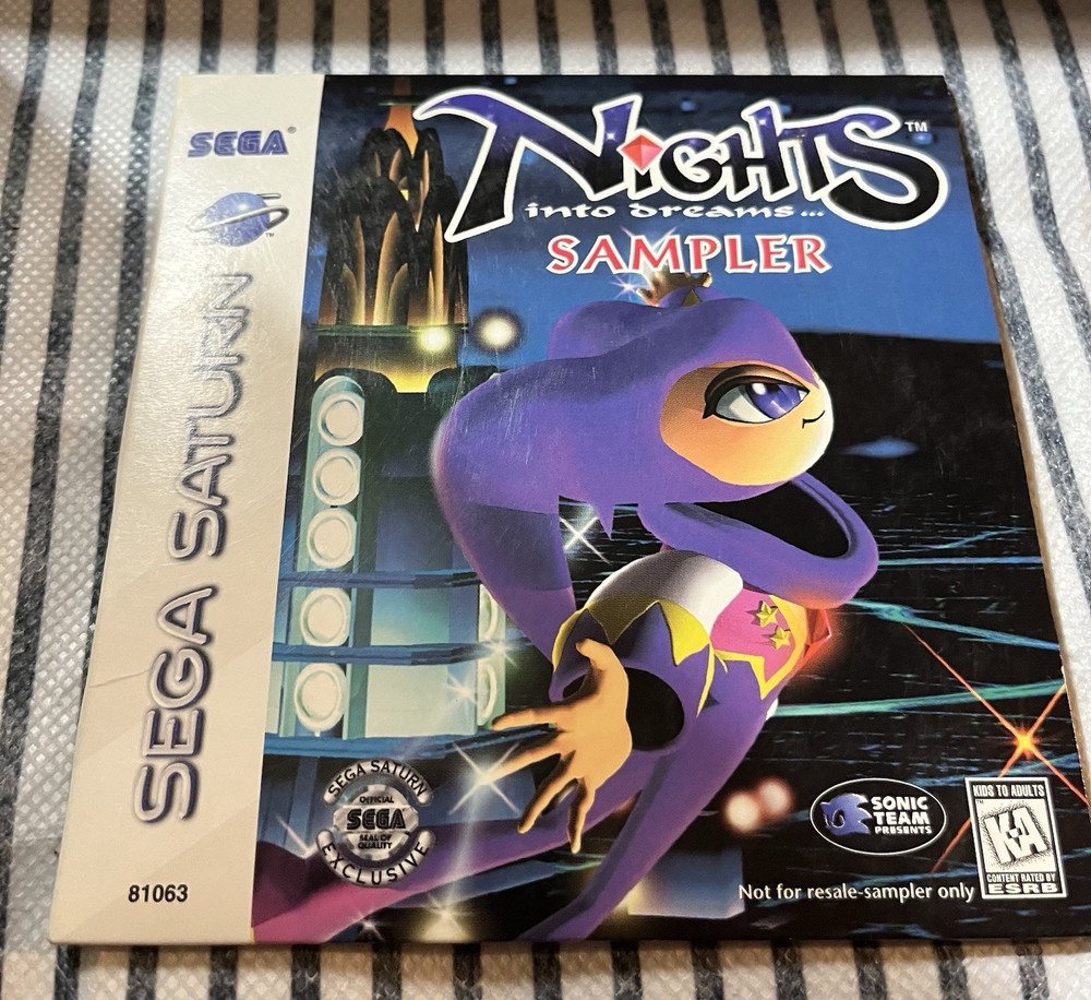 Nights into Dreams Sampler for Sega Saturn Complete With Sleeve