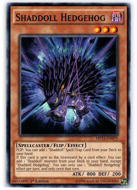 Shaddoll Hedgehog MP15-EN079 Common 1st Ed Moderately Played TCG Card