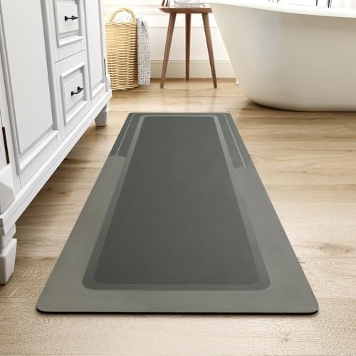 Non-slip super absorbent long bathroom runner rug stain resistant bath mat  