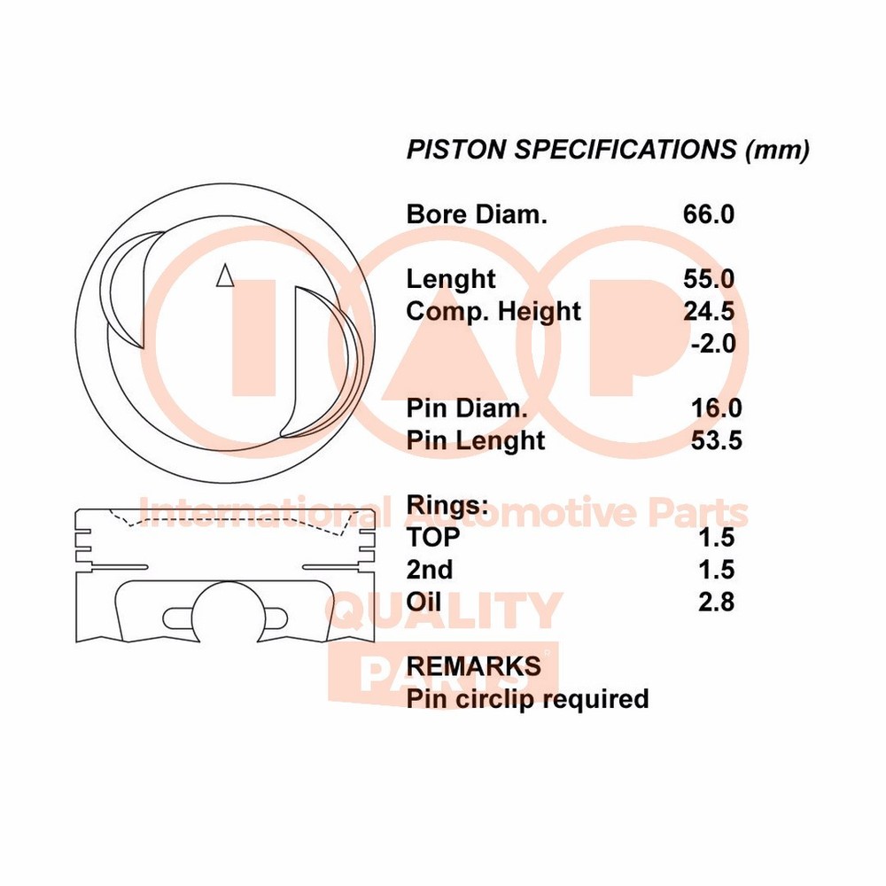 Complete Piston Series 101-16021 IAP QUALITY PARTS for Suzuki - Upgrade 050