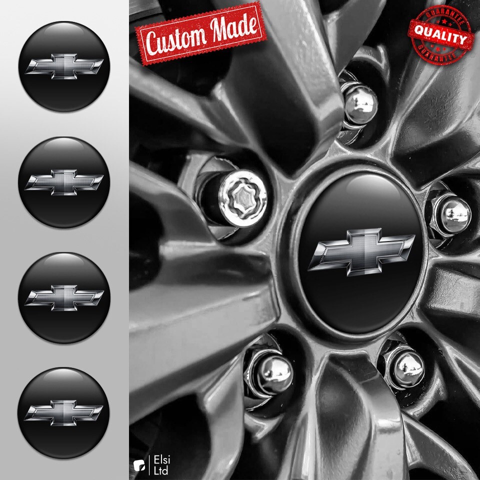 Chevrolet Wheel Cap Decals - 4pcs Custom Rim Emblem Stickers