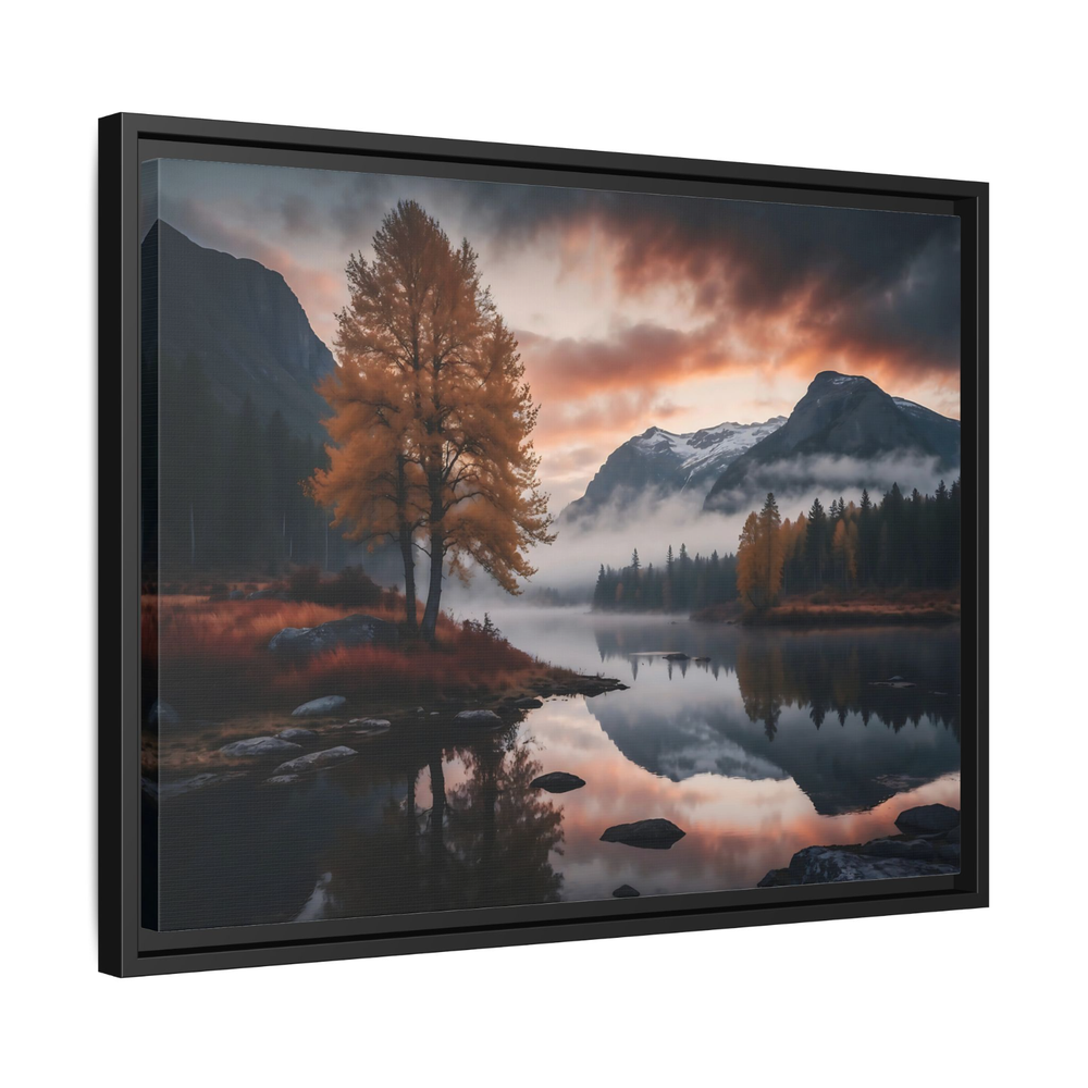 Moody Mountain Landscape Wood Framed Canvas Print Nature Wall Art Home Decor  