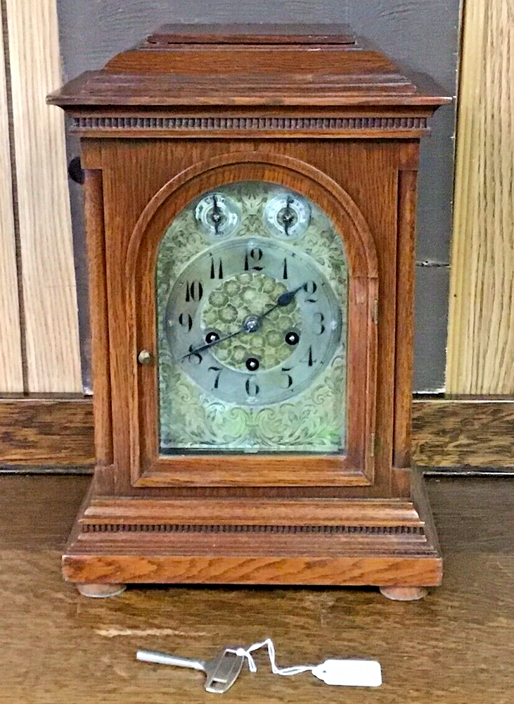 1911 JUNGHANS GERMAN BRACKET CLOCK - WESTMINSTER CHIMES