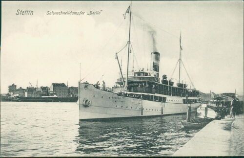 Postcard Szczecin salon speed steamer Berlin steamer (no. 9676)