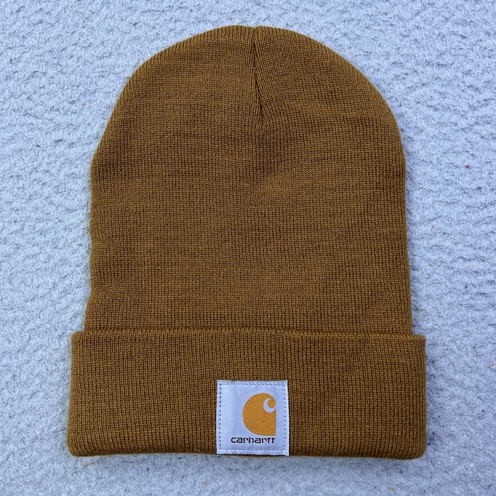 VTG Carhartt A18 Brown Stretch Knit Beanie One Size Stocking Cap