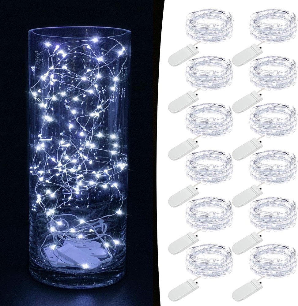 12 Pack 7.2ft Fairy Lights Battery Operated String Lights, 20 Mini LEDs for C...