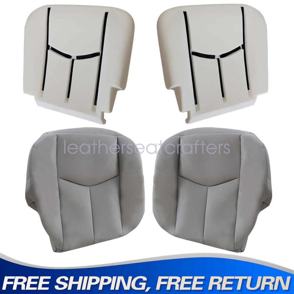 Driver & Passenger Bottom Seat Cover & Foam For 2006 Chevy Silverado GMC Sierra